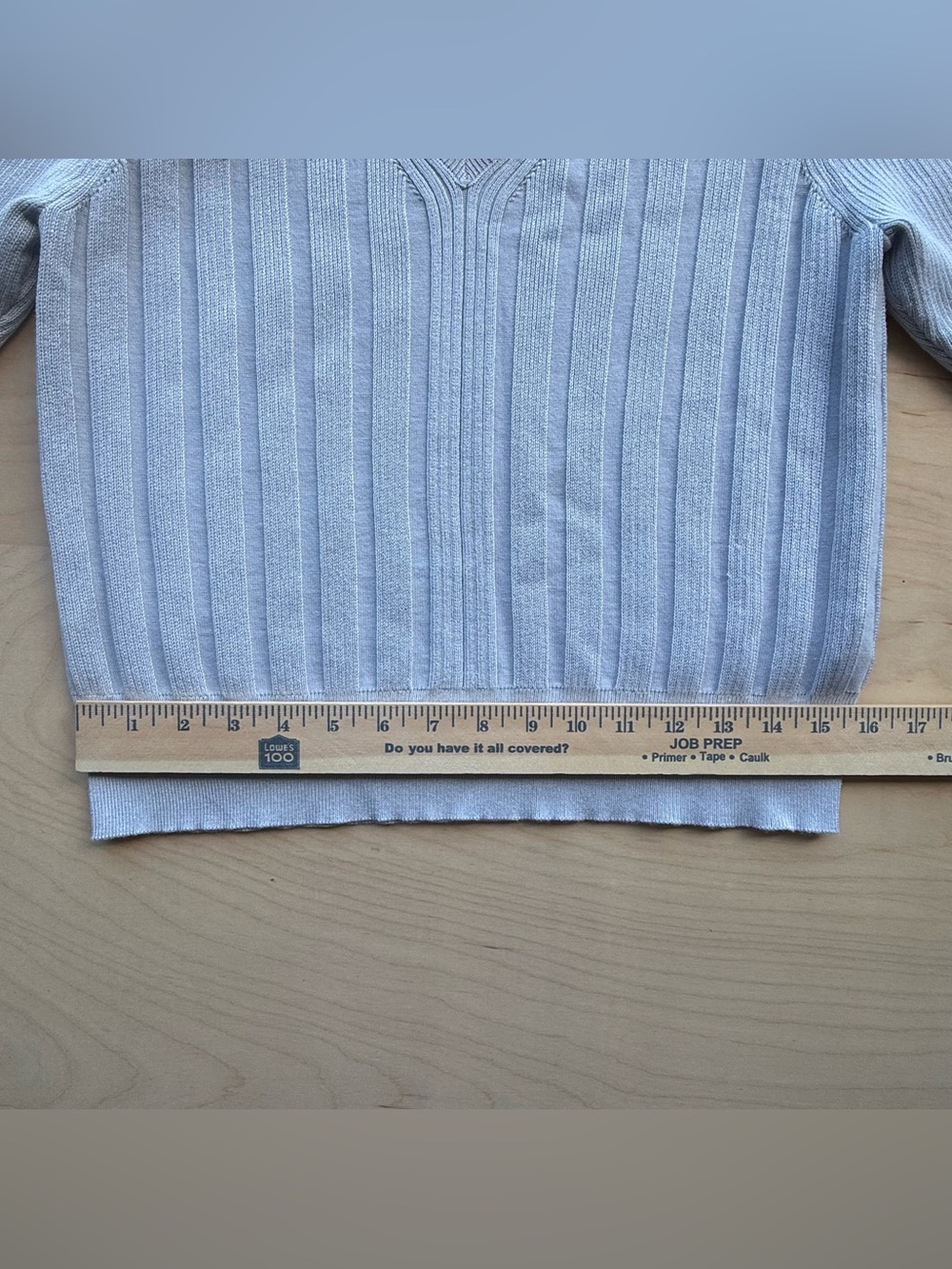 Brit.NY Ribbed v-neck Sweater Lightweight Knit Top Shirt Blue Gray size L NWT - Picture 6 of 8